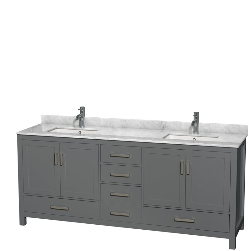 Wyndham Collection Sheffield 80" Double Bathroom Vanity Set & Reviews